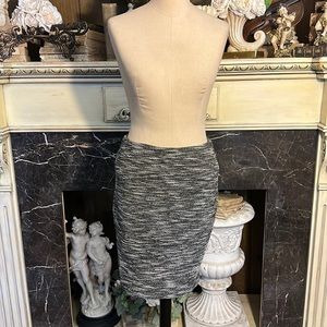 Ann Taylor factory gray black with silver threads pencil skirt